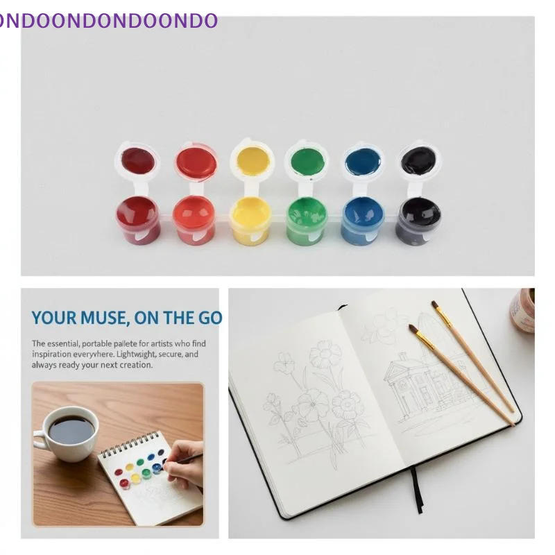 Mini Empty Paint Container Strip Set 10Pcs 2/3/5ml Leakproof Lids Stackable for Home Art Studio Painting Pigment Storage