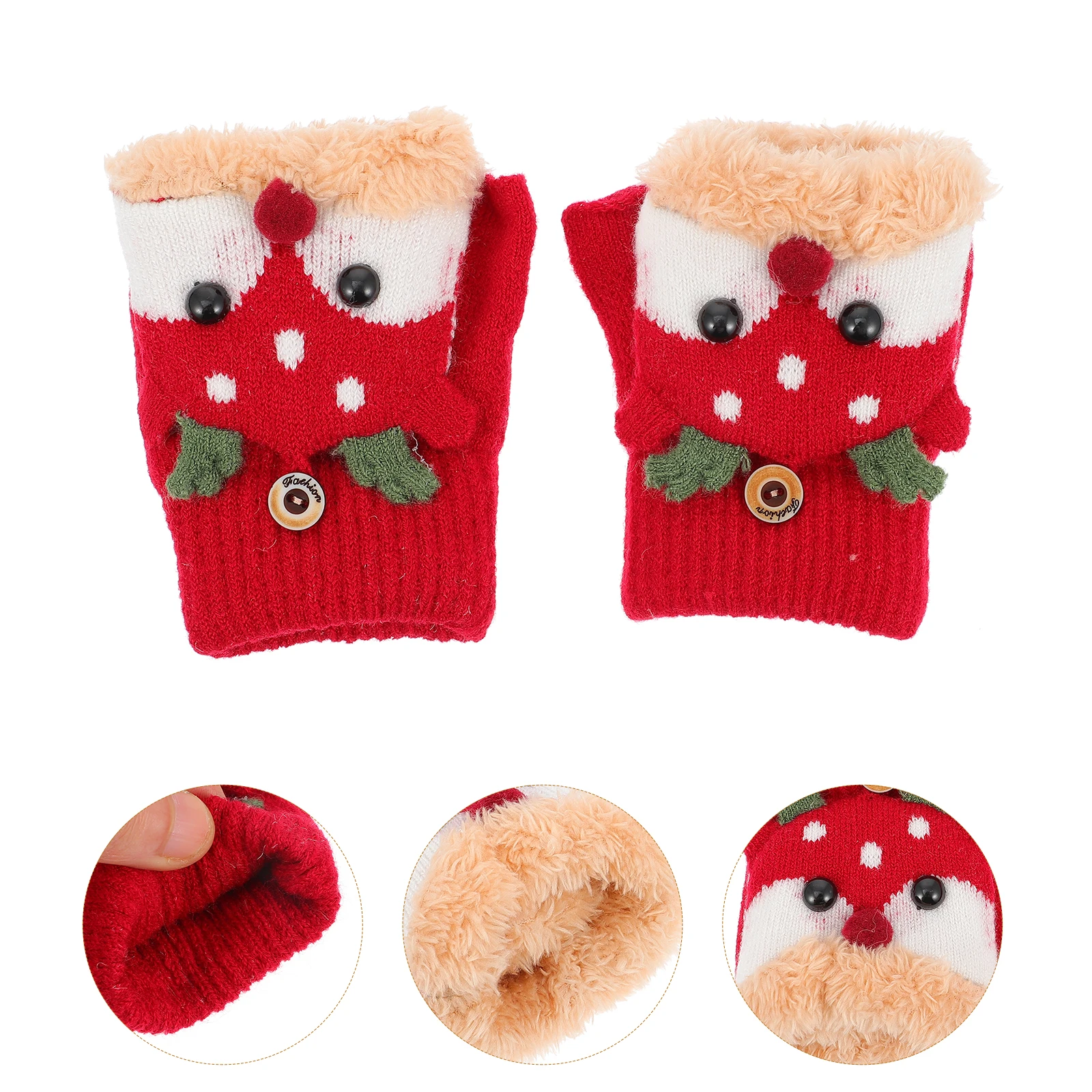 

Children Cold-proof Gloves for Winter Kids Knit Christmas Red Knitting Snow Weather