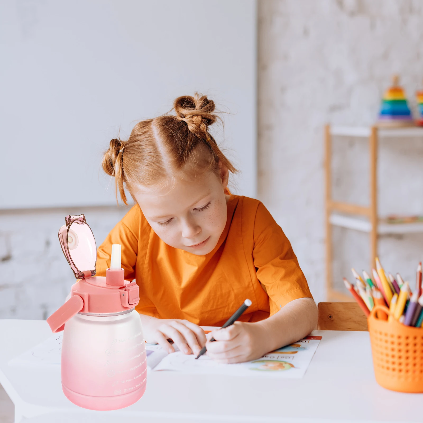 

Extra Large Water Container with Hour Markings Ideal for Gym Exercise Hydration Tracking Sports Drinking Bottle