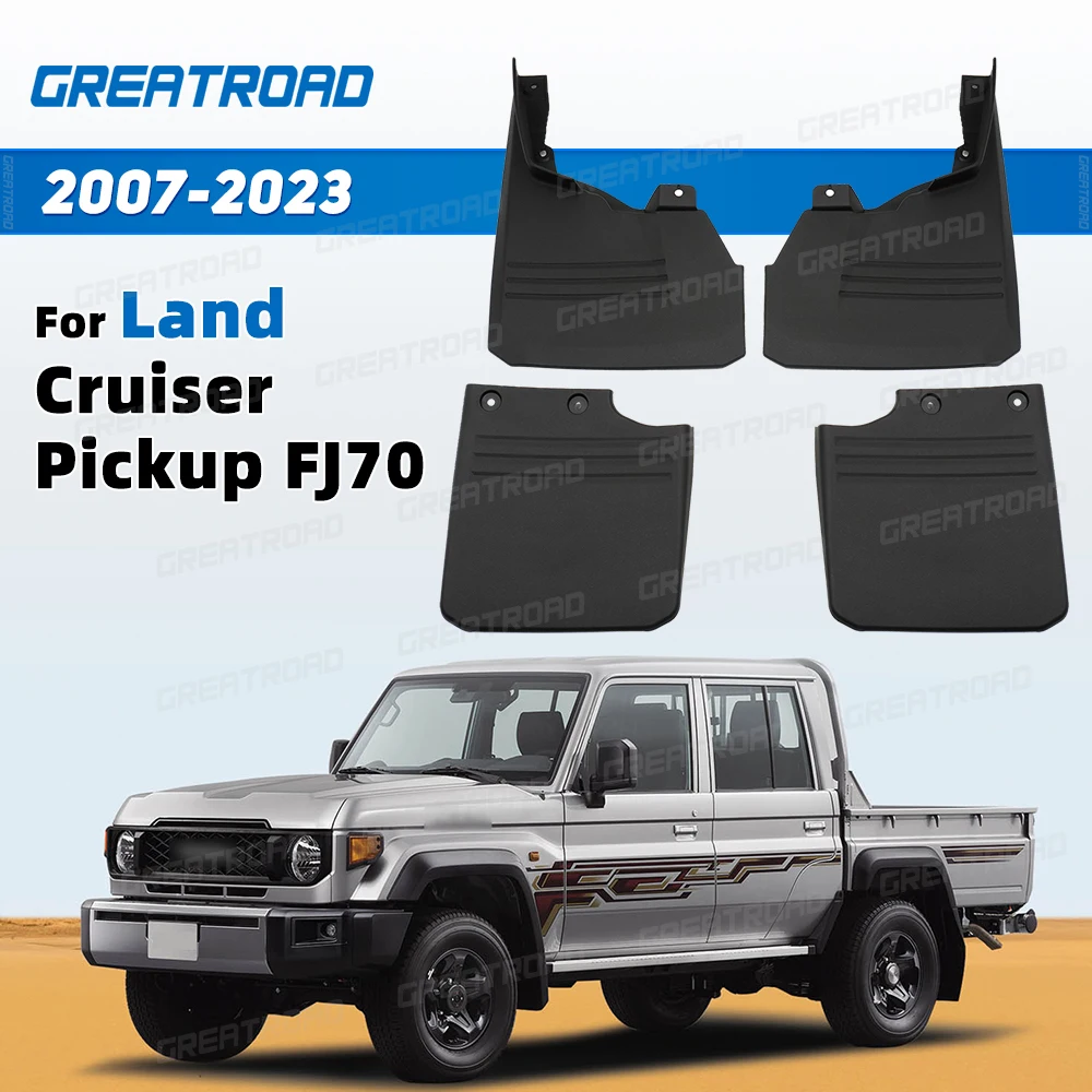 

4Pcs Splash Guard Set For Land Cruiser Pickup FJ70 2007-2023 2020 2021 2022 Car Mud Flaps Fender Guards Auto Accessories