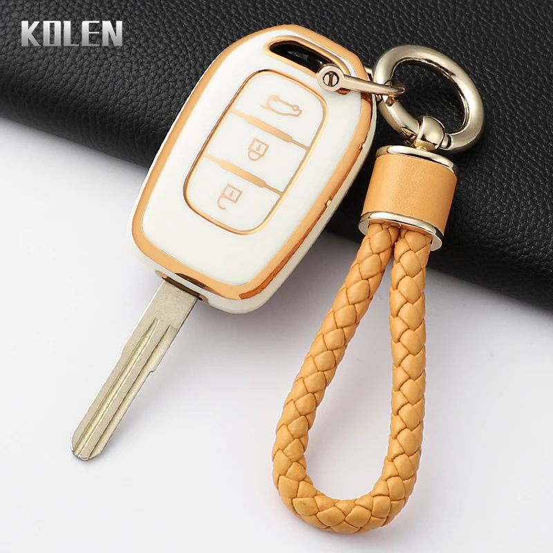 Funda para llave de coche de TPU a la moda para Renault Kwid símbolo de tráfico Sandero Logan Lodgy Dokker Dacia Duster 2 3 botones Protector Fob