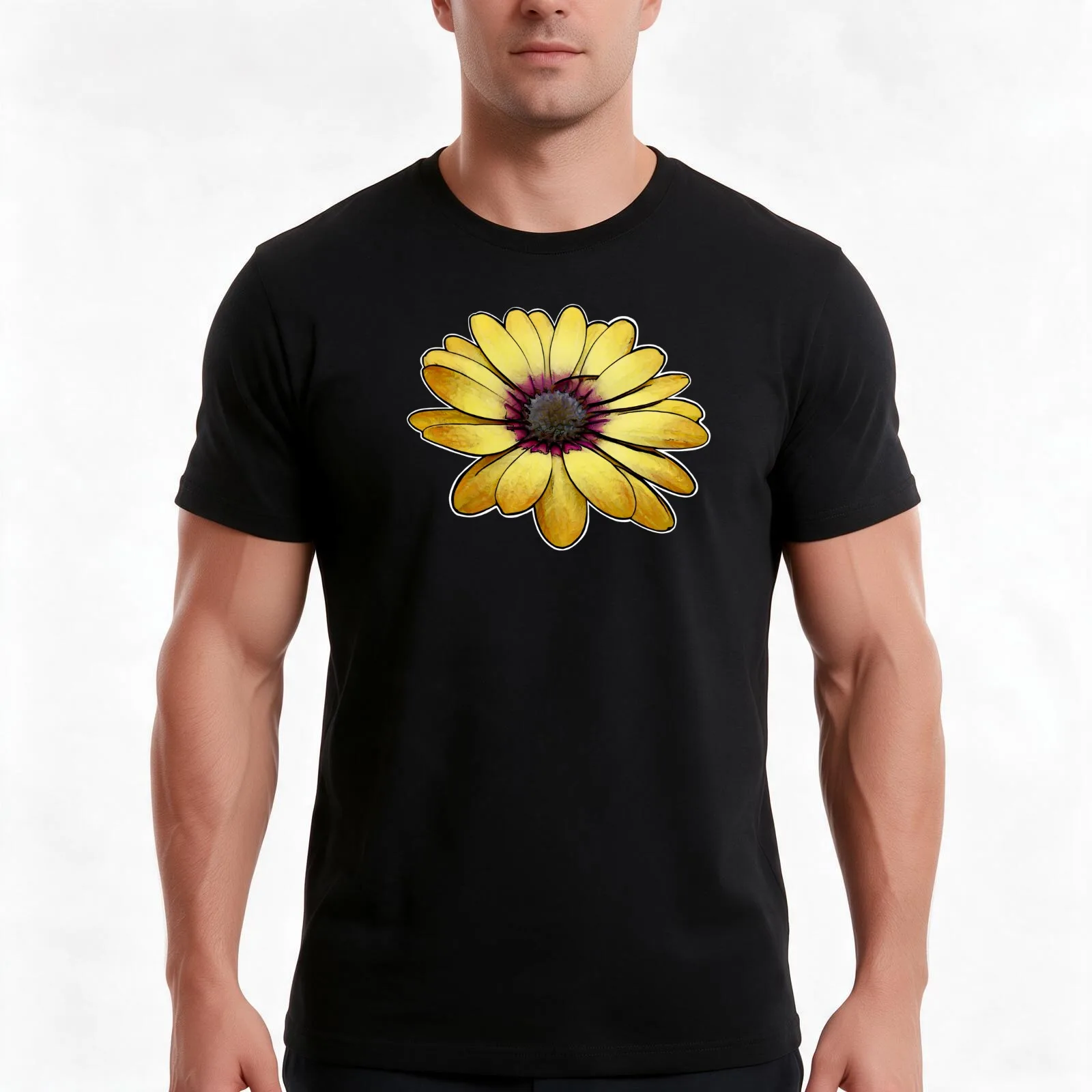 Yellow African Daisy | Spring In Australia T-Shirt, Summer Casual Cotton Tee, Oversized Streetwear Tops, Vintage Graphic Print
