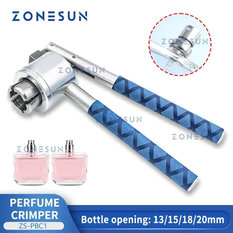 ZONESUN ZS-PBC1 Stainless Steel Hand Held Crimper Vial Sealer Perfume Bottle Sealing Machine Manual Capper Flip Off Capping