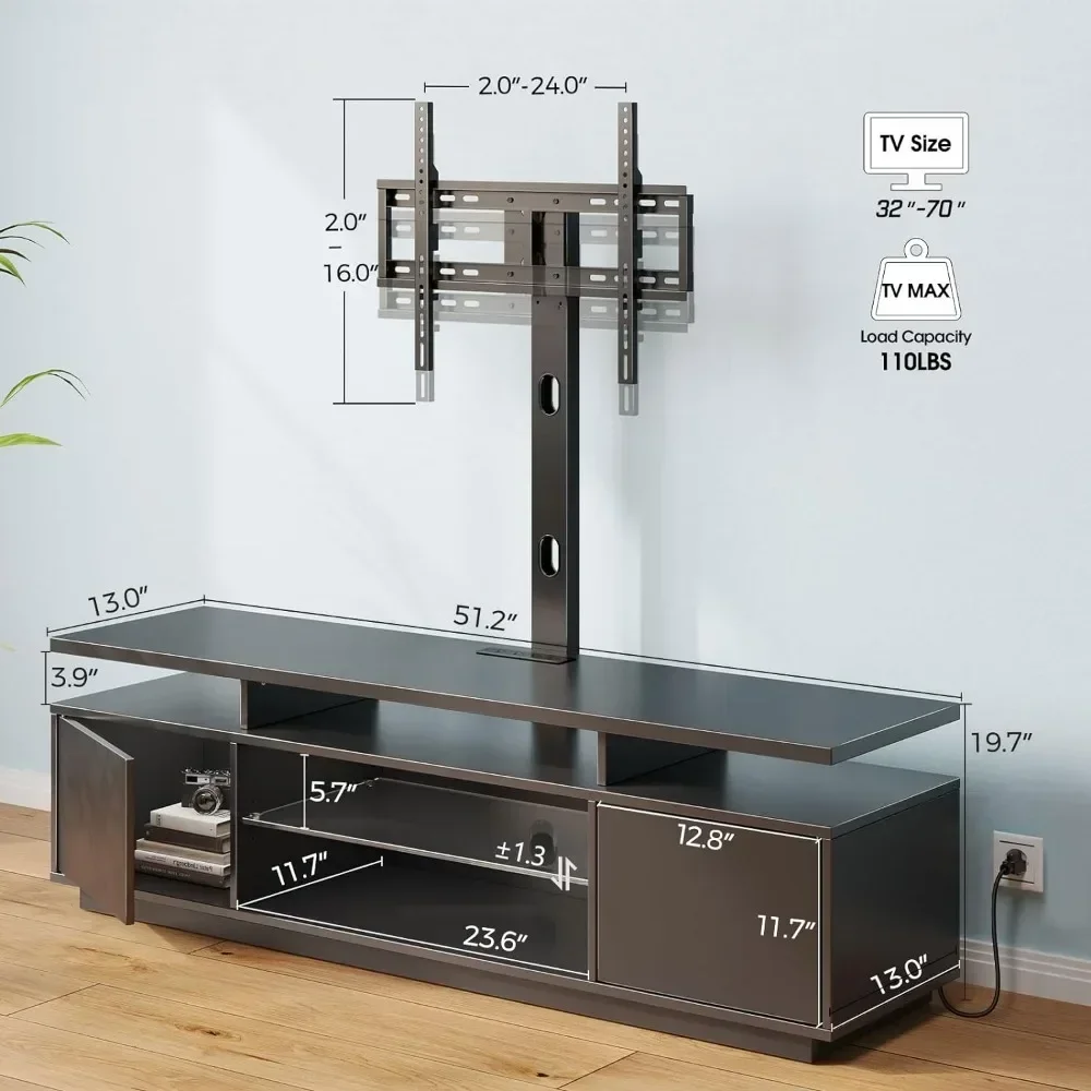 TV Stand with Mount Power Outlet 51.2\