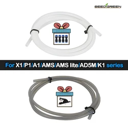 For Bambu Lab Ptfe Tube 2 5mm 4mm P1S P1P AMS A1 Mini 3D Printer Teflonto Pipe X1C Bambulab Ptfe Tube 5m/10m White Grey AMS LITE