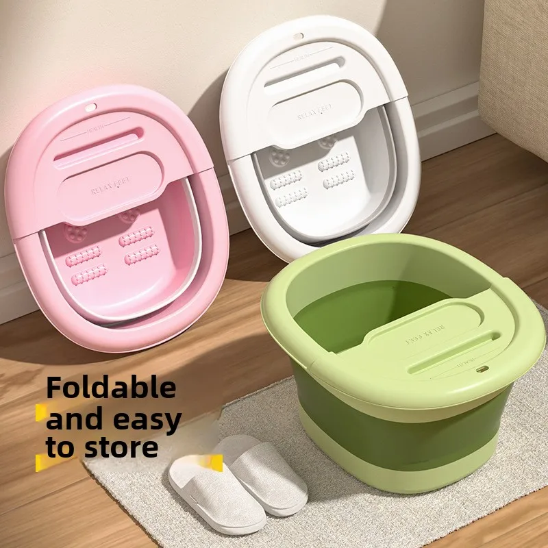 Home use thick and high foldable foot bath tub, portable and storable foot washing tub, plastic foot massage foot bath tub