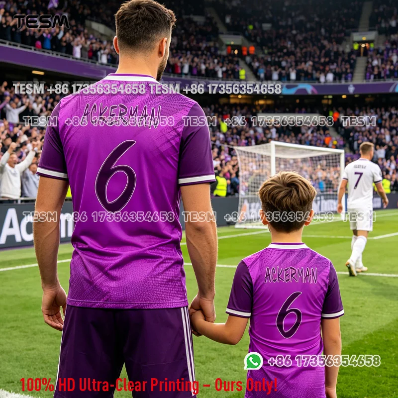 TESM Breathable Comfy Fabric Unisex Parent-Child Sports Tee Team Training Jersey Printed Loose Casual Short Sleeve