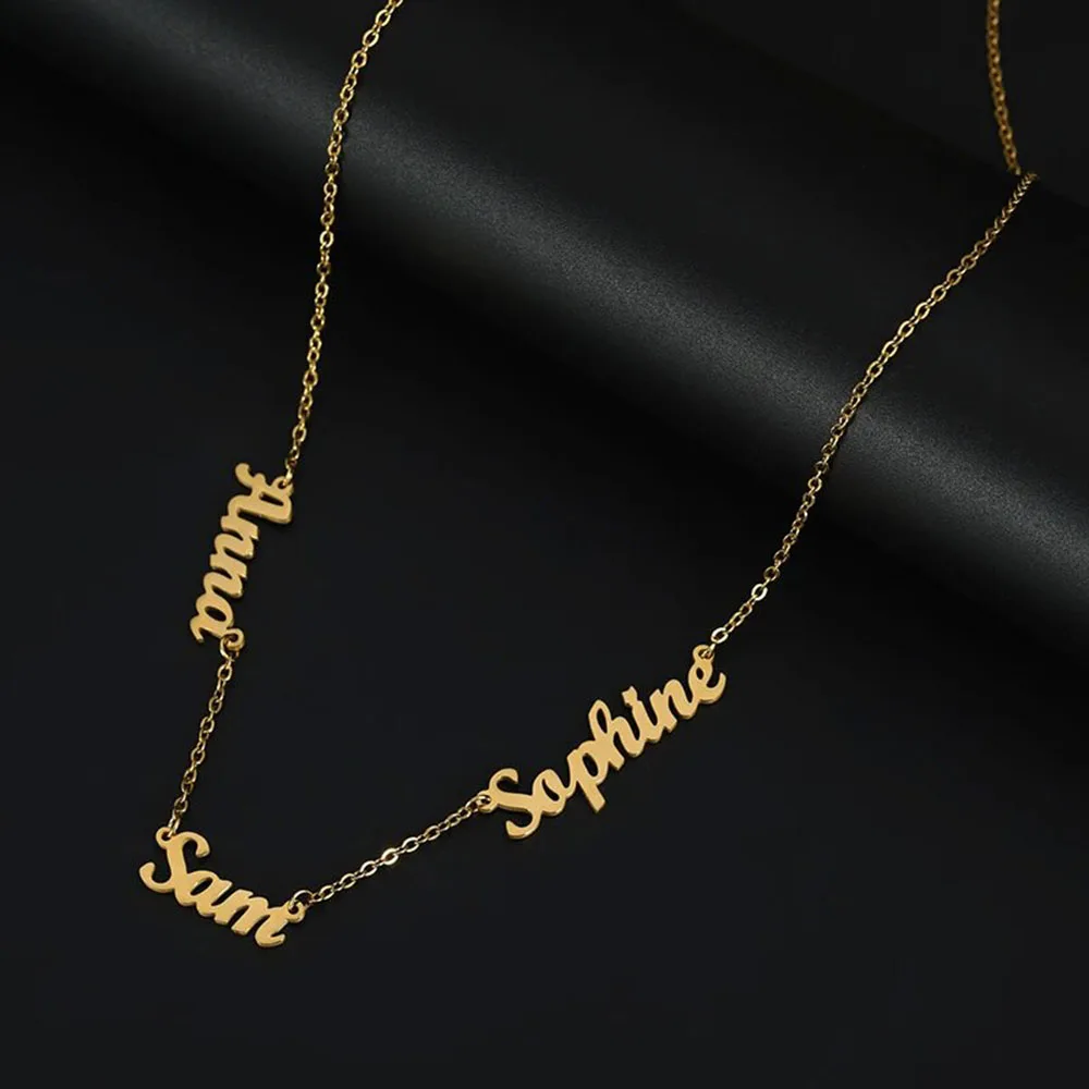 Stainless Steel Jewelry Women's Necklace Multiple Name Necklaces Customizable 1-10 Name Necklace Jewelry Anniversary Gifts