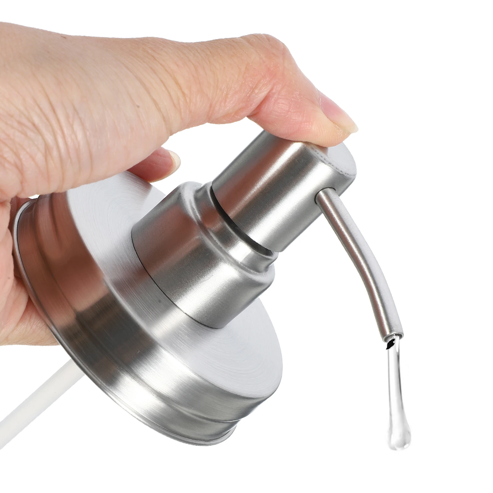 

2pcs 7cm Glass Jar Pump Cover Stainless Steel Lid for Canning Dispenser Metal Bottle Lotion Shampoo Replaceable