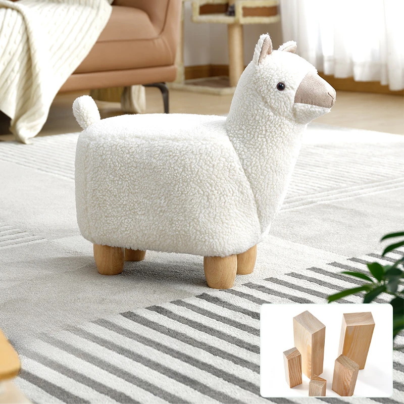 Minimalist Creative Animal Wooden Stool Portable Small Chair Modern Casual Cartoon Furniture