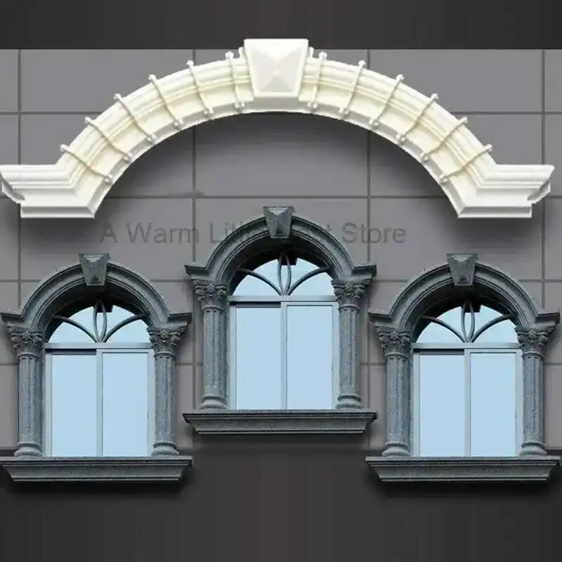 

Creative Arched Arc Roman Column European Retro Window Molds Villa Garden Exterior Wall Building Home Cement Cast-in-place Model