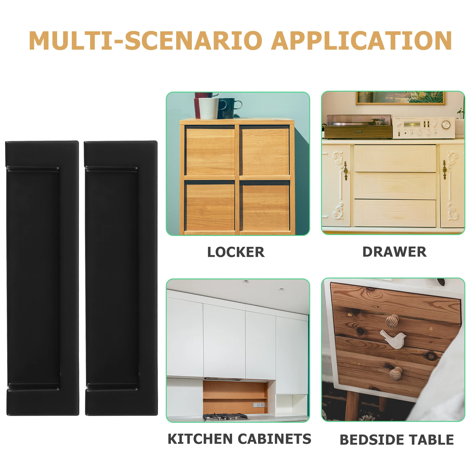 

2Pcs Recessed Door Handles Zinc Alloy Smooth Cabinet Pulls Furniture Parts Invisible Drawer Knobs for Wardrobes Closets