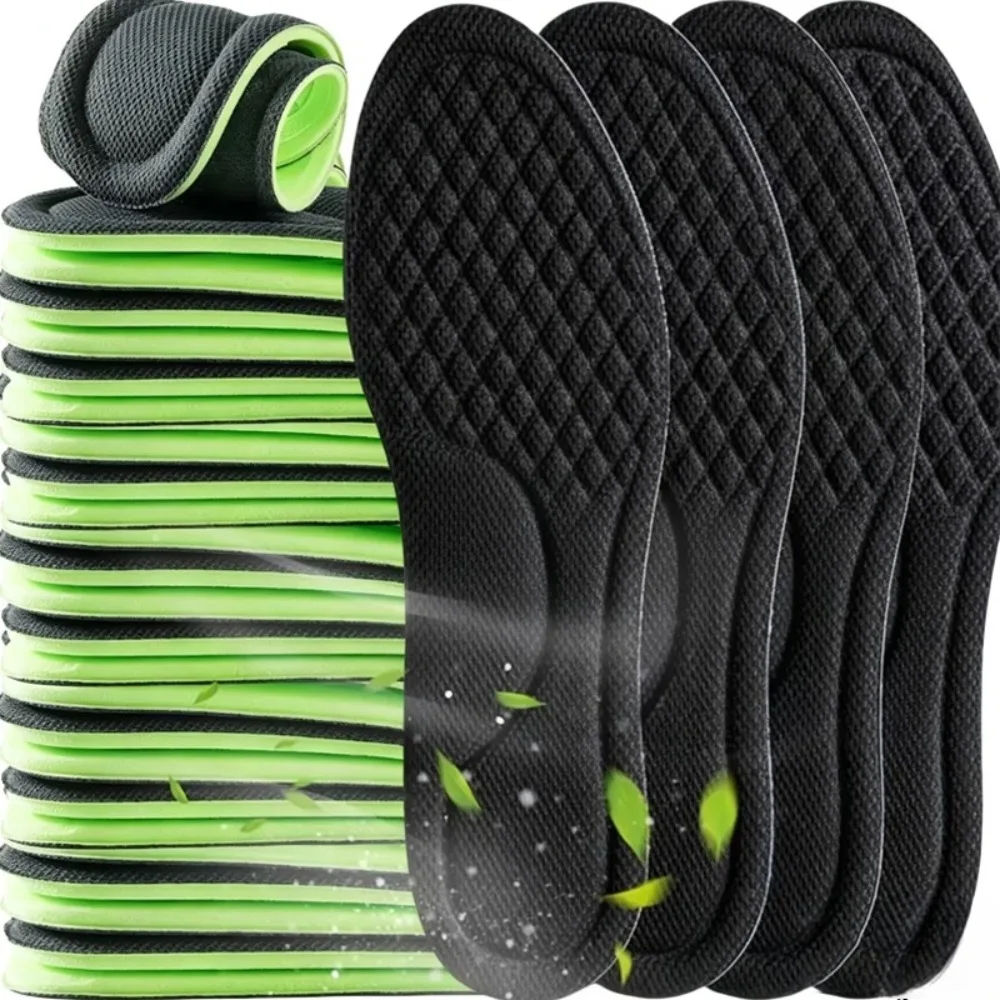 2pcs Unisex Memory Foam Orthopedic Insoles Deodorizing Insole Shoes Sports Absorbs Sweat Soft Antibacterial Shoe Accessories