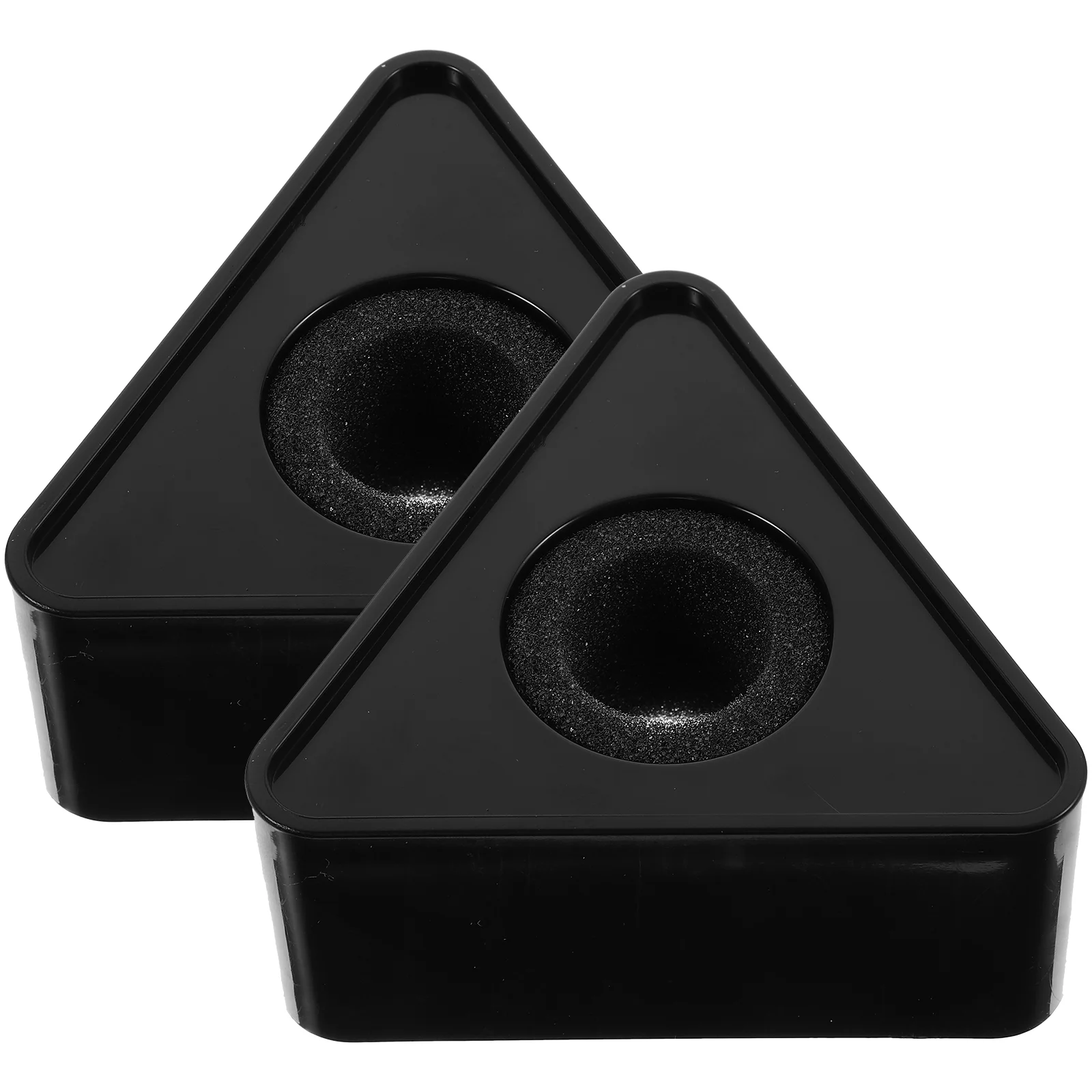 2 pièces Portable ABS moulage par Injection Triangle en forme d'interview micro Microphone Logo drapeau Station Logo (noir)