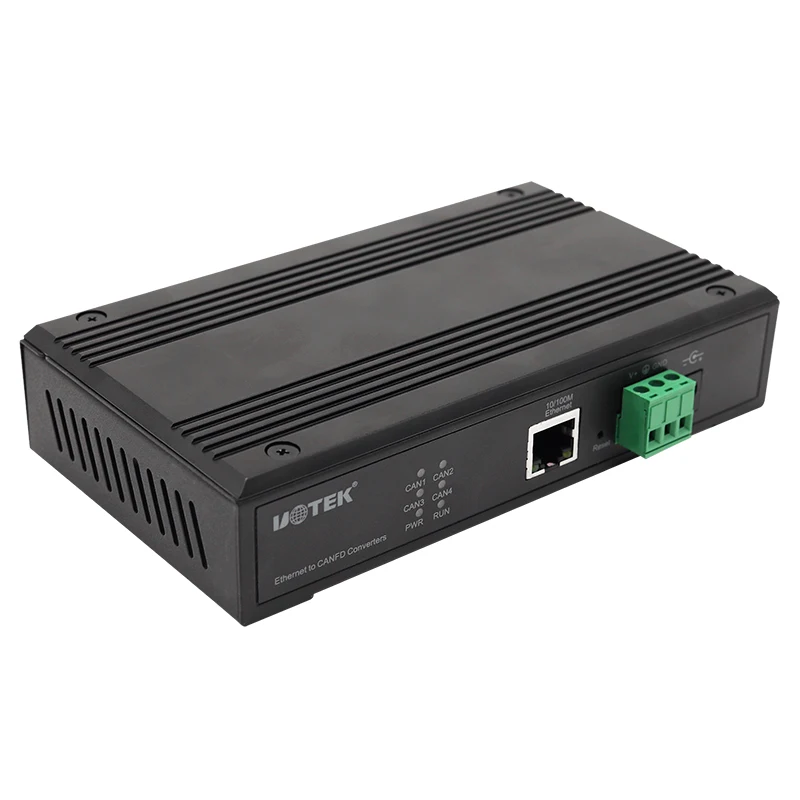 UOTEK 10M/100M Ethernet na 4 Porty Konwerter Protokołu CANBUS-FD Protokoły CAN2.0 CANFD Adapter RJ-45 UT-6504-FD