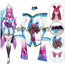 Ahri lol Cosplay Kostüm Perücke Ohr Geist Blüte Liga der Legenden Cosplay Outfits Anime Halloween Party Kostüme für Frauen Mädchen