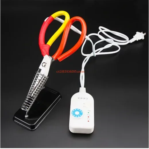 

220V Electric Heating Scissors Adjustable Temperature Heat Cutter With Stand Tailor Fabric Cloth Cutting Tools Set 500W