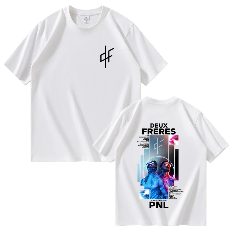 Camisetas FRERES a la moda para hombre, camisetas de manga corta con estampado de algodón DEUX, camisetas informales para mujer, ropa de calle para cantante de rapero, Camiseta