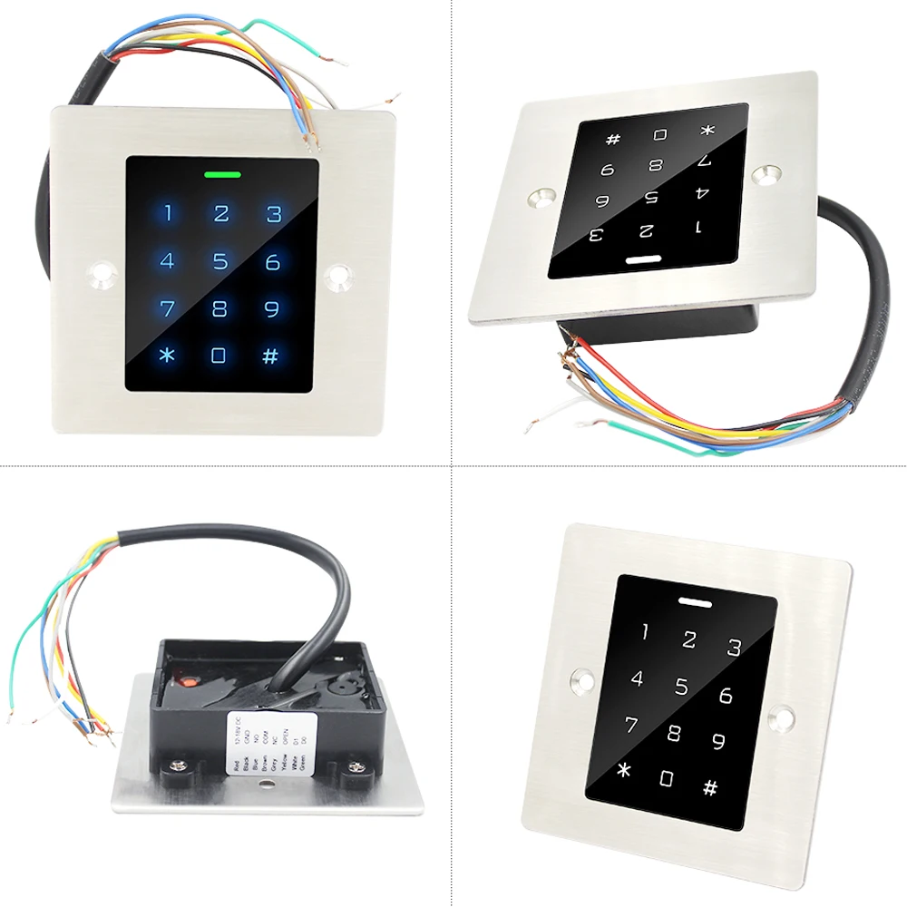 Tastiera di controllo accessi integrata in metallo impermeabile 125KHz RFID Keyfob Reader 2000 apriporta utente Wiegand 26 Output