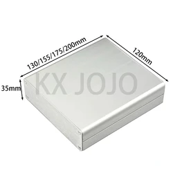Aluminum Enclosure 120*35*130/155/175/200mm Waterproof Case PCB DIY Instrument Electronic Project Protective Box Silver