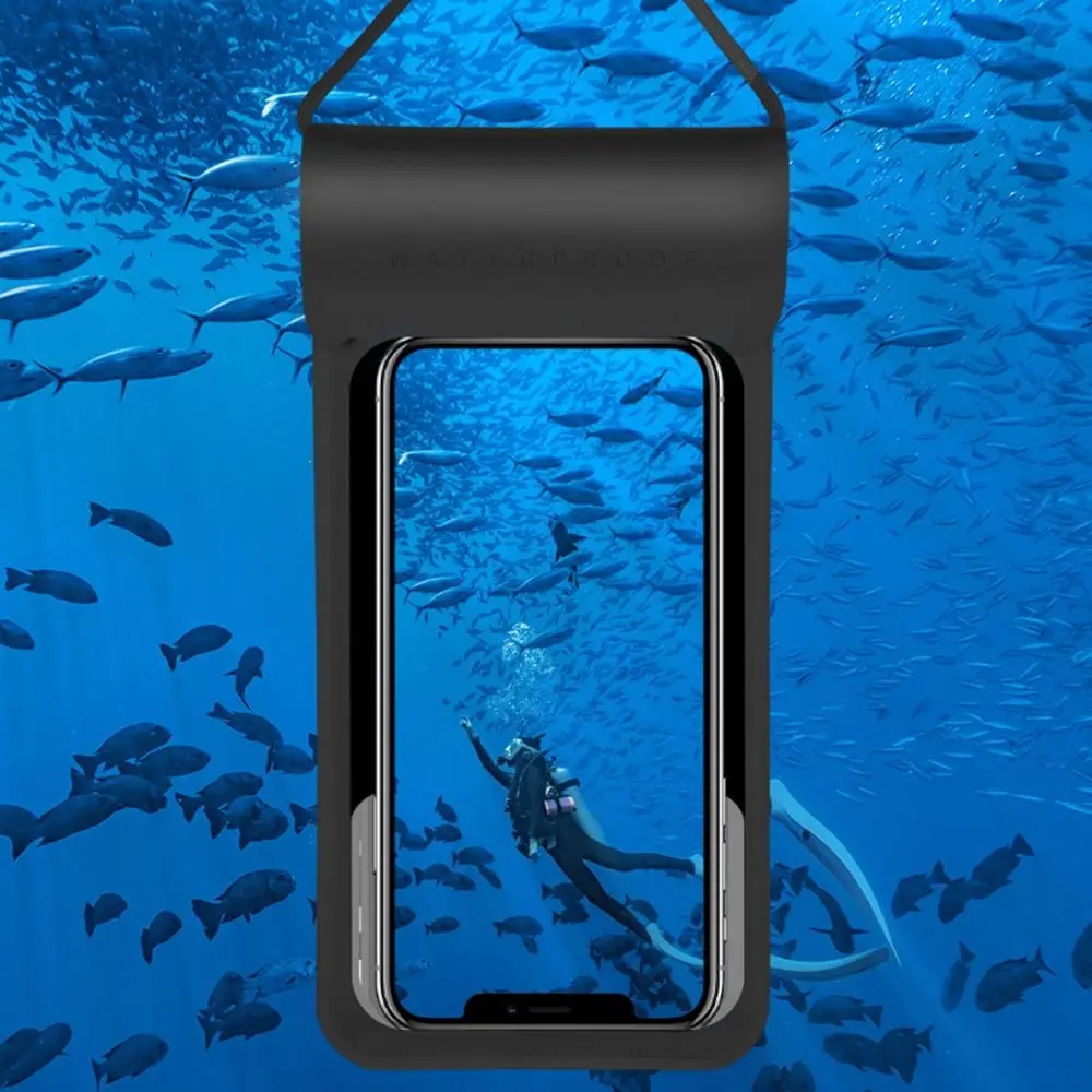タッチスクリーン対応 防水携帯電話バッグ 透明PVC製 スマホ保護ポーチ IPX8防水 防水漏れ防止 水中ドライバッグ