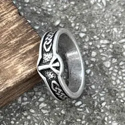 1Pcs Viking Nordic Mythology Runic Runes Vintage Rings Rock Unisex Finger Ring Punk Jewelry Gift