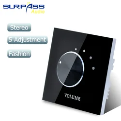 Acrylic Stereo Tuning Control 5 Adjustment Volume Up 2 Channel Fixed Resistance Music Controller for Speaker,Amplifier Home Deco