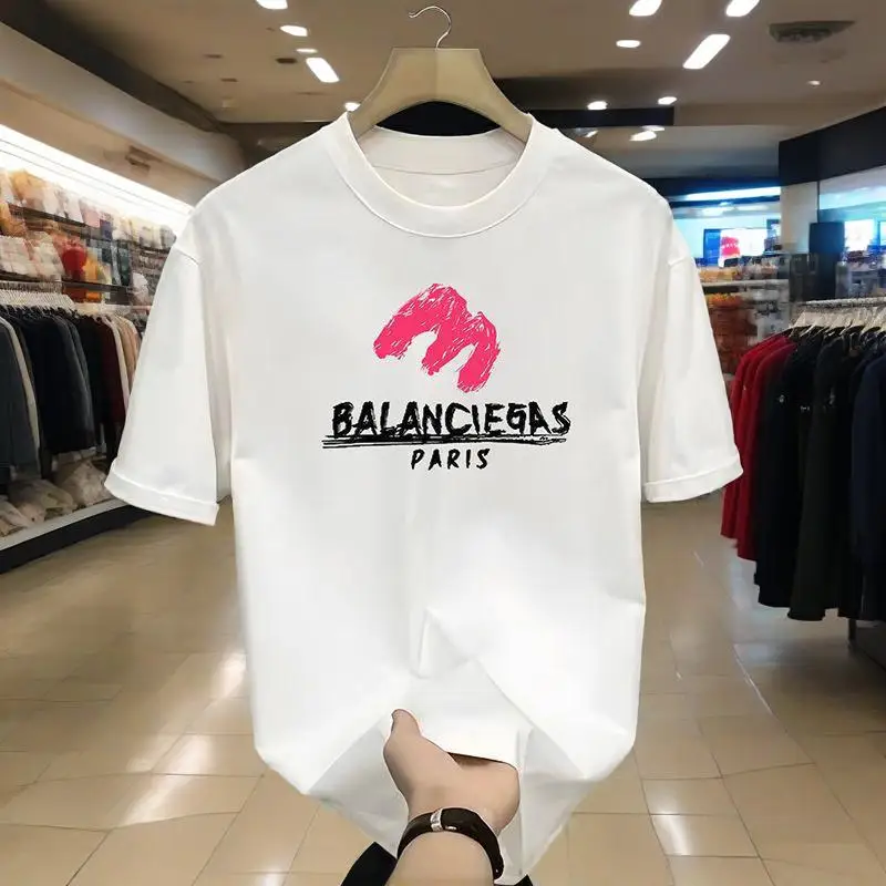 

2025 Fashion Trend Brand Short-sleeved Round-neck Summer New Pure Cotton Printed Casual Versatile T-shirt