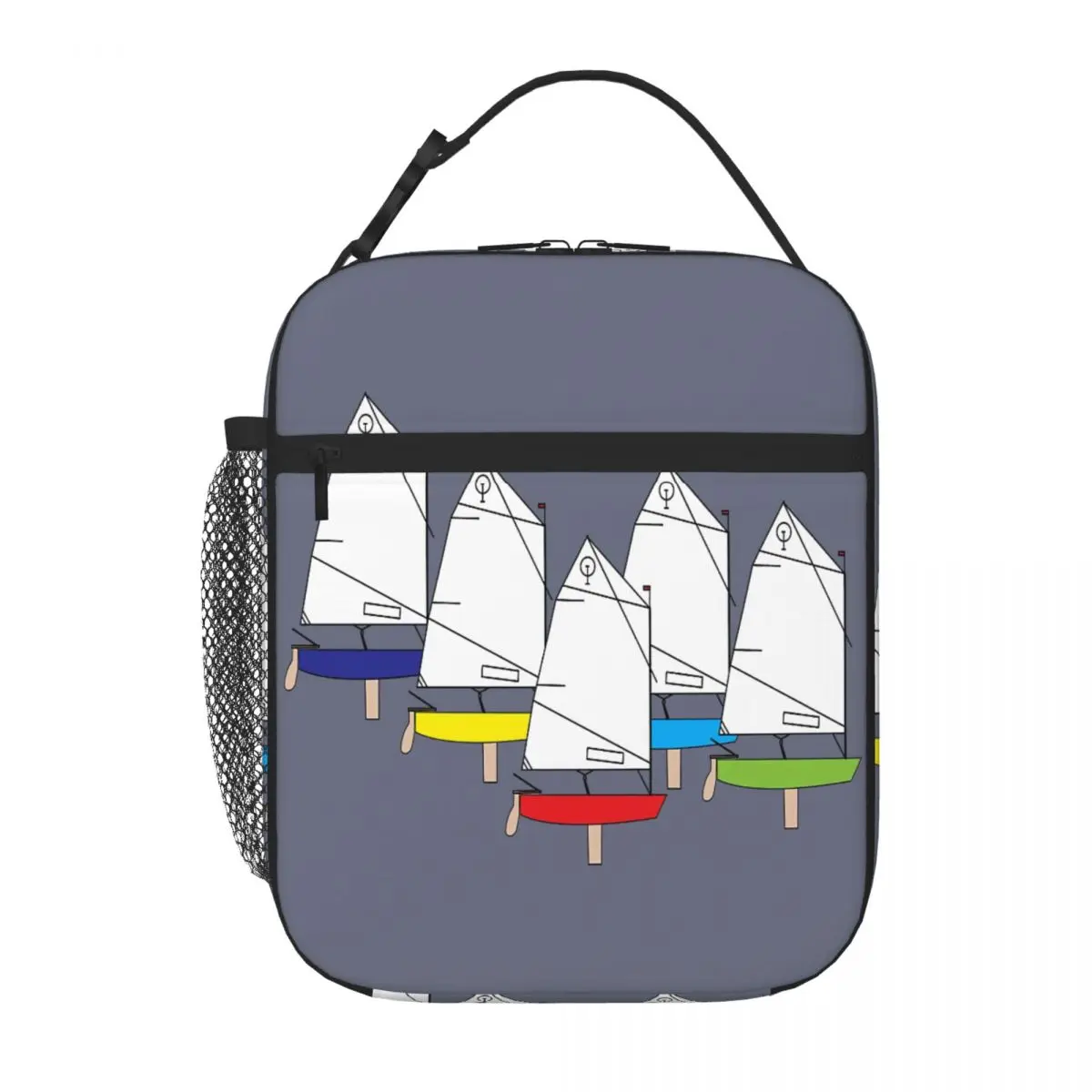 Hot Sale Optimist Sailing Dingy Ruffled Lunch Handbag Workday Snack Compact Lunch Bag
