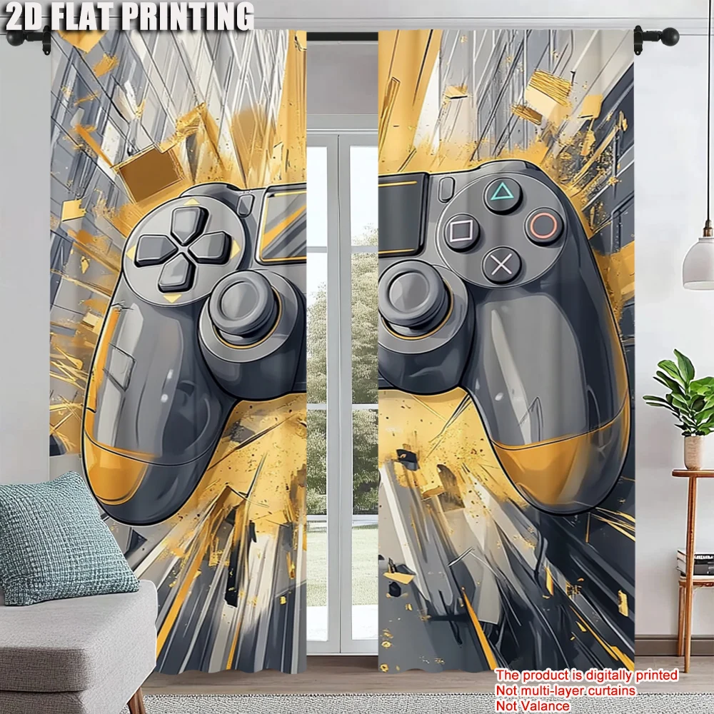

2pc, Party Window Curtains Modern game controllers Durable 100% Polyester Fabric,Without Electricity Holiday Decorations Use