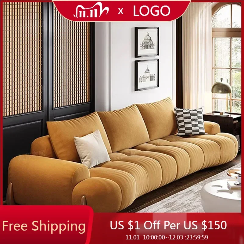 

Europe Simple Cushion Sofa Soft Curved Cute Nordic Floor Lazzy Sofa Chaise Lounge Designer Salon Meuble Japanese Furniture