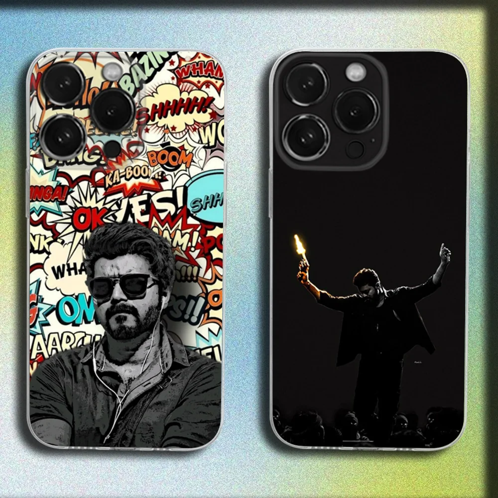 

Actor Singer T-Thalapathy Vijay Phone Case For iPhone 16,15,14,13,12,11 Plus,Pro,Max,XR,XS,Plus,SE,Mini Transparent Soft Cover