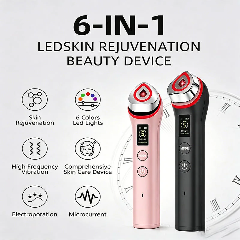 Facial Beauty Introducer Home Portable Voice Broadcast 5 Color Light Eye Vibration Massage Photon Eye Beauty Instrument