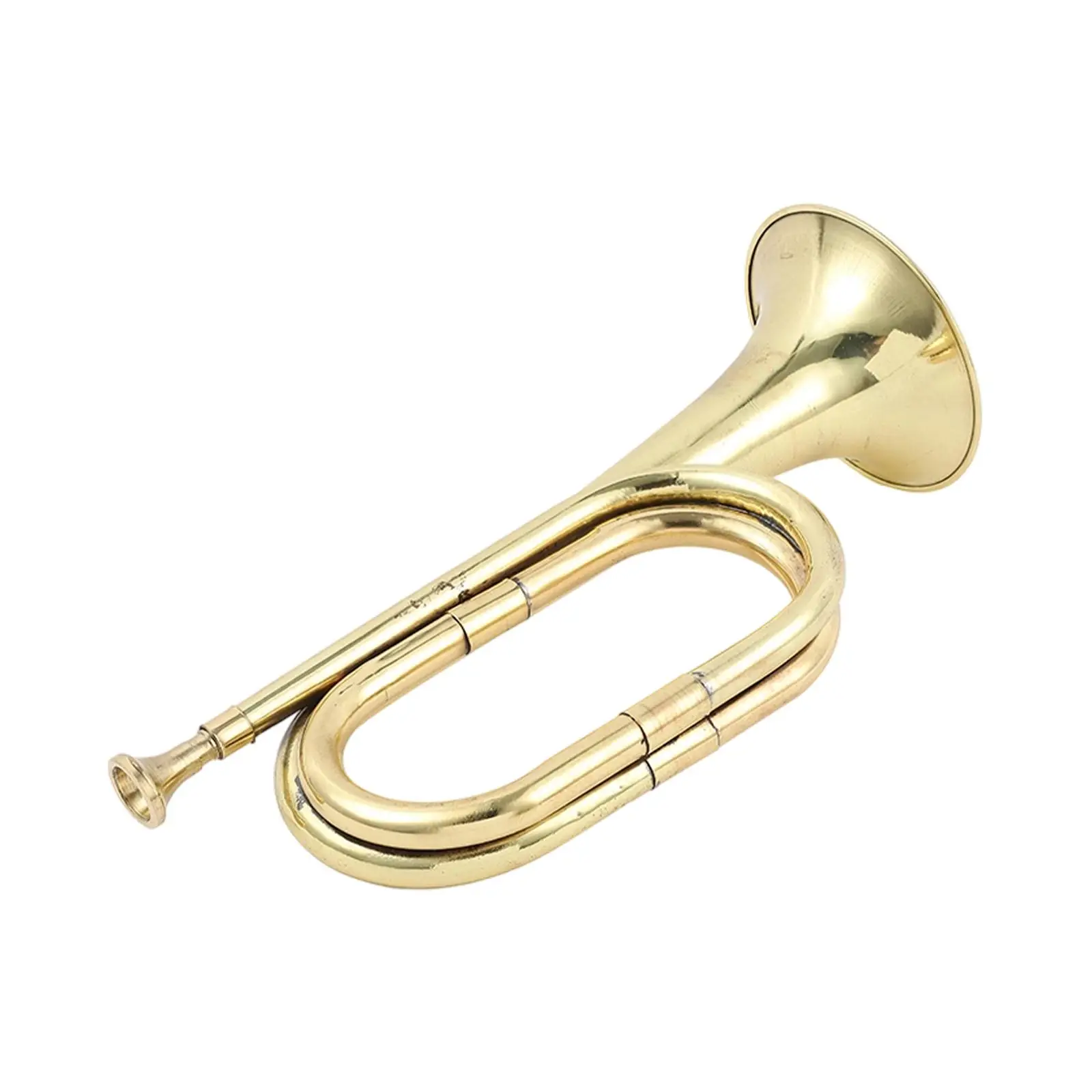 

Wind Instrument Brass Bugle Horn Sturdy Copper Cavalry Trumpet for Party Performance Kids Adults