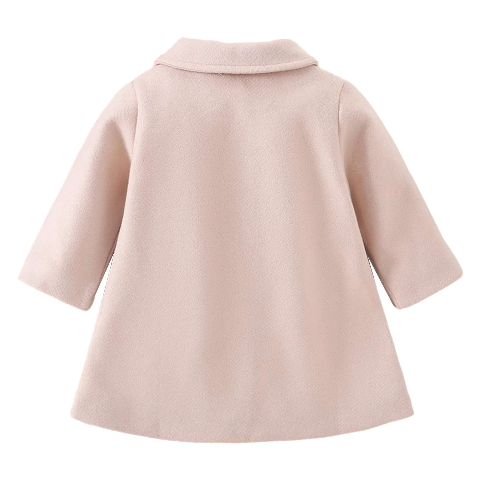 Baby Girls Fall Winter Long Sleeve Lapel Buttons Bow Dress Coat Jacket Outerwear for Christmas New Year Party Birthday Wedding