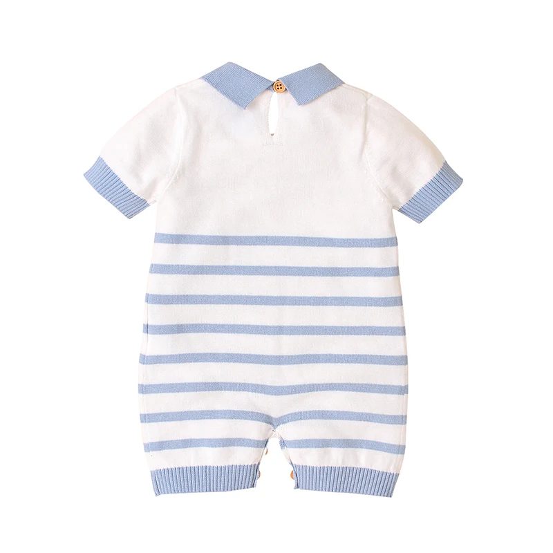 Horizontal Strips Short Sleeve Baby Boys & Girls Summer Rompers Infant Cotton One-piece Bodysuit Jumpsuit Playsuit Sleepsuit