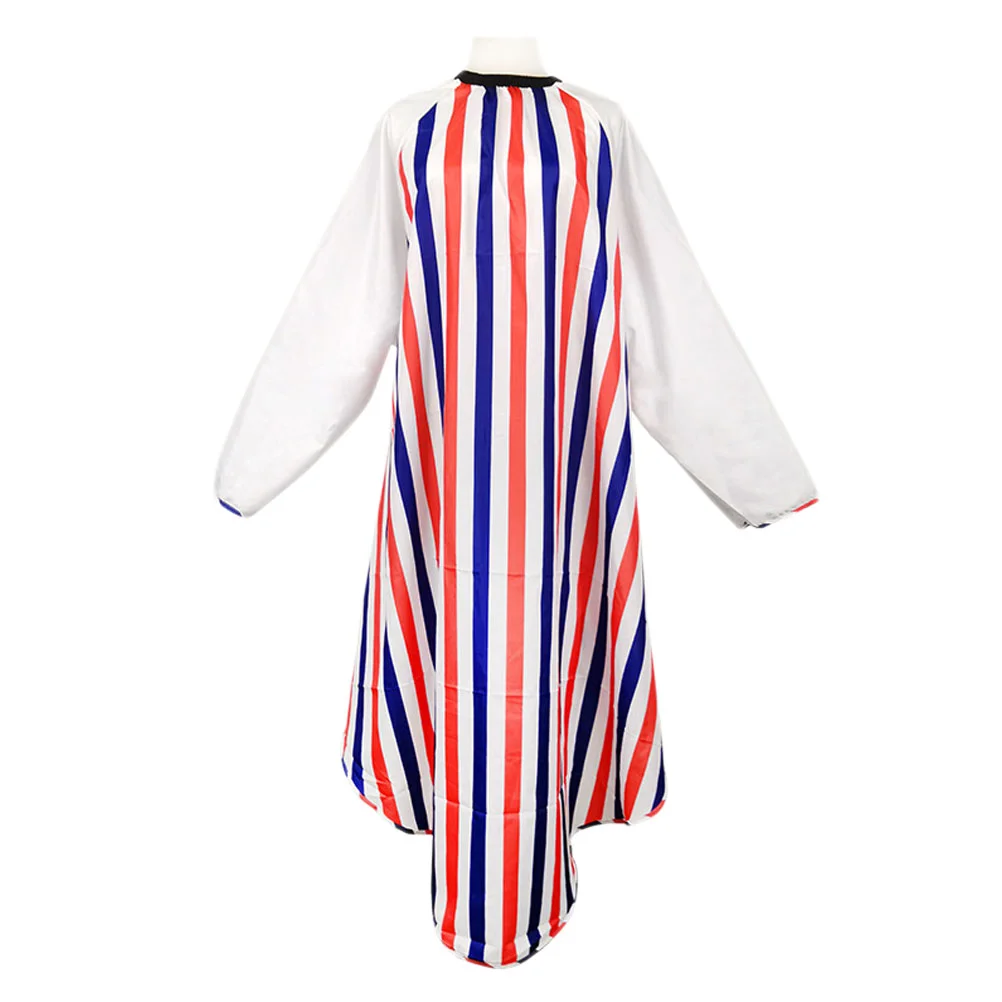 

1 Pc with Sleeves Hairdressing Striped Shawl Non-stick Hair Shawl Fashion Hair for Barber Shop