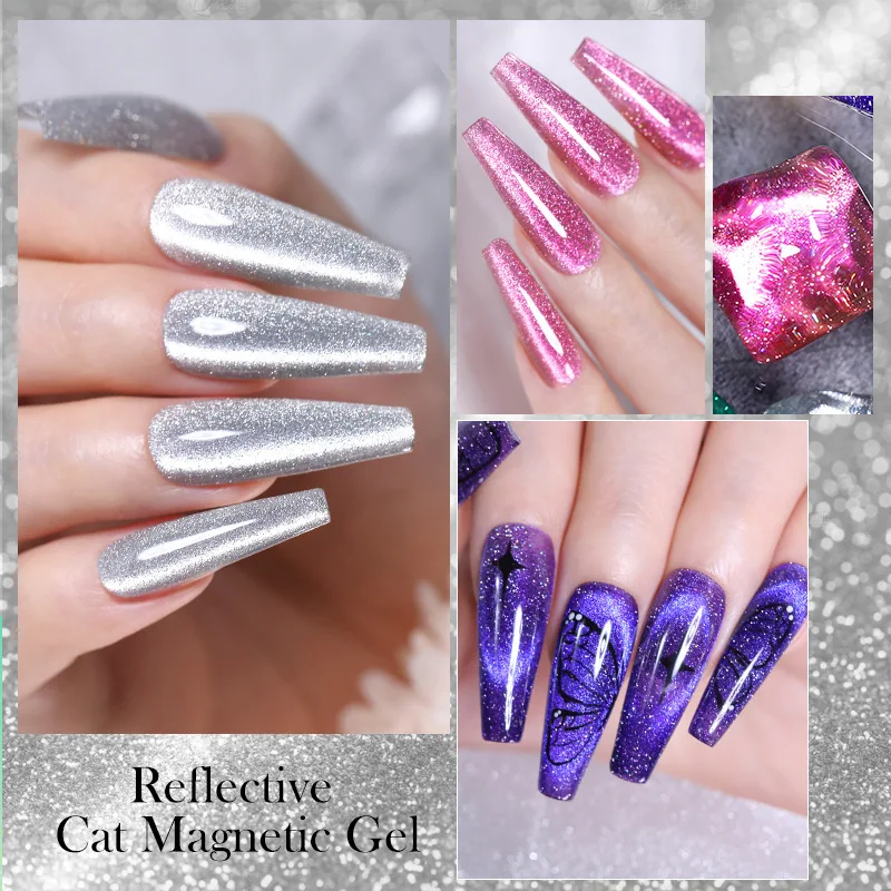 BORN PRETTY 10ml Cat Eye Magnetic Gel Sparkling Glitter Soak Off UV LED Gel Nail Polish Gel Nail Art Varnish Painting