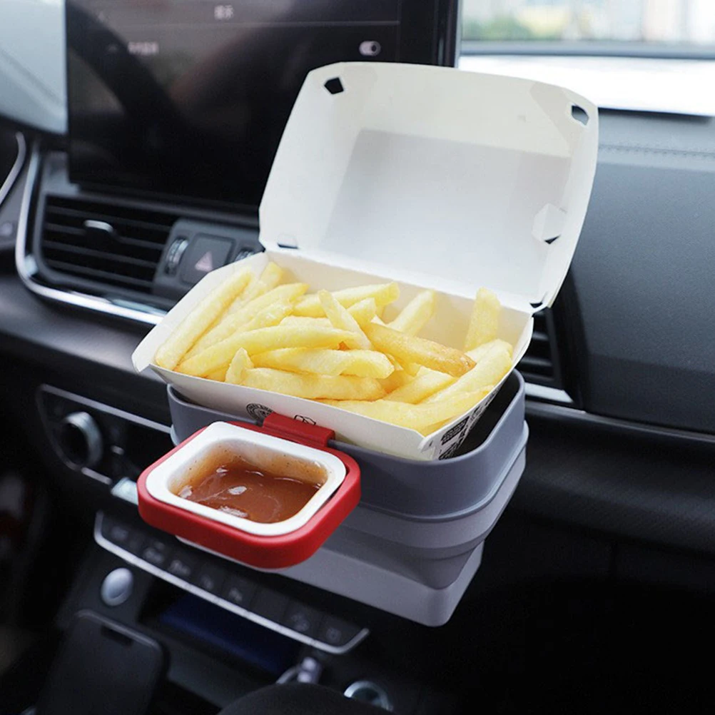 

Автомобильный органайзер для закусок, чашка для картофеля фри, соуса, складное крепление для вентиляционного отверстия, для хранения автомобильных приправ, авто