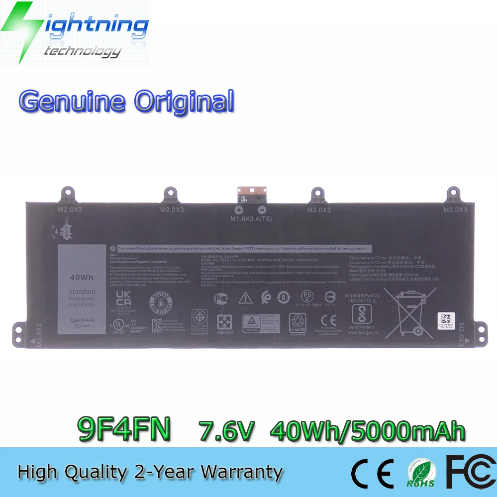 7.6V 40Wh New 9F4FN 2ICP4/79/111 Notebook Battery for Dell Latitude 7320 2-in-1 Series