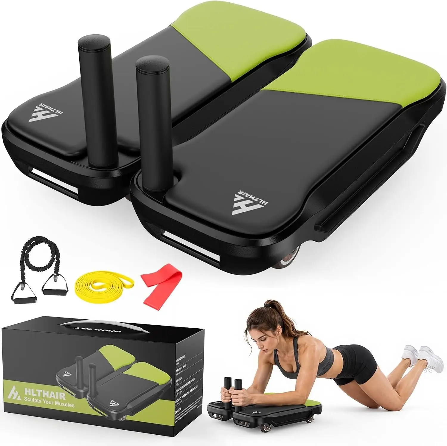 Ab Wheel Core Trainer with Detachable Ab Roller Board and Elbow Support for Effective Core Workouts