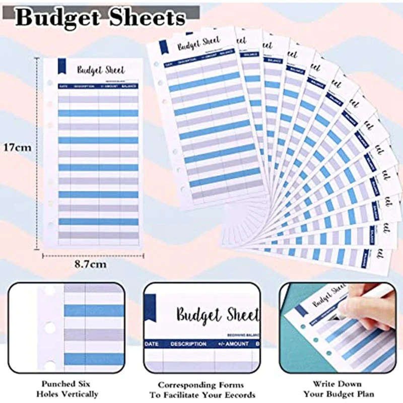 A6 Binder Budget نظام المغلفات النقدية منظم مخطط الميزانية مناسب للمنزل والمكتب والمدرسة والسفر