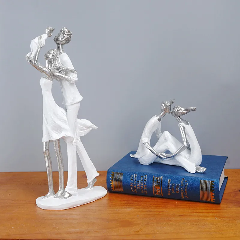 

European style creative home soft decoration family affection sculpture handmade figurine home decoration living room decoration