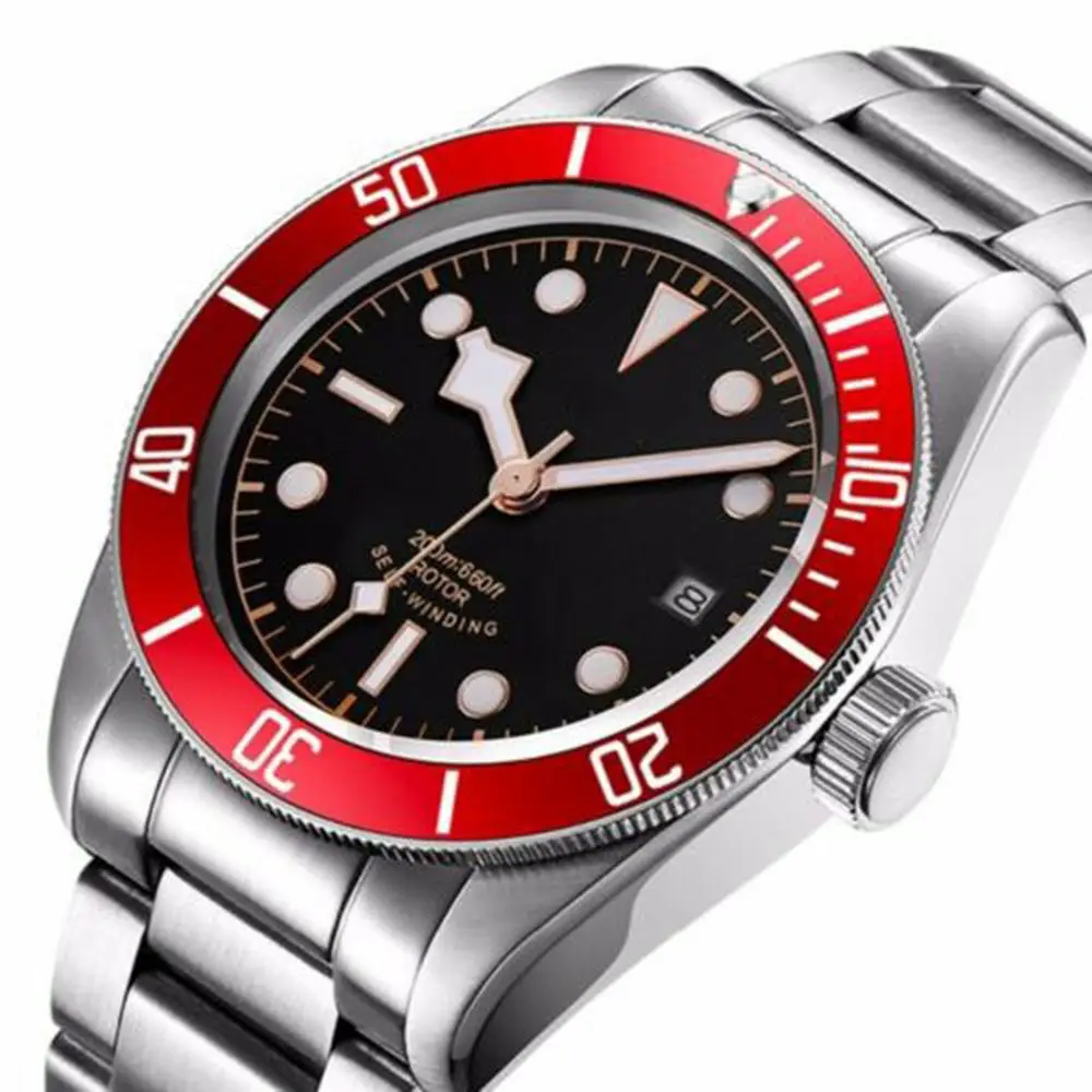 Custom Logo 41mm Men Watch Luxury Mechanical Wristwatches NH35 Automatic Watches 10BARS Dive Sapphire Luminous Watch Men Reloj