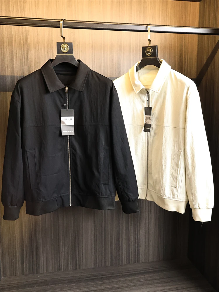 

Мужское повседневное пальто Busin Sle Jaet с откидным воротником, легкая роскошная осенняя верхняя одежда из хлопка с воротником-стойкой