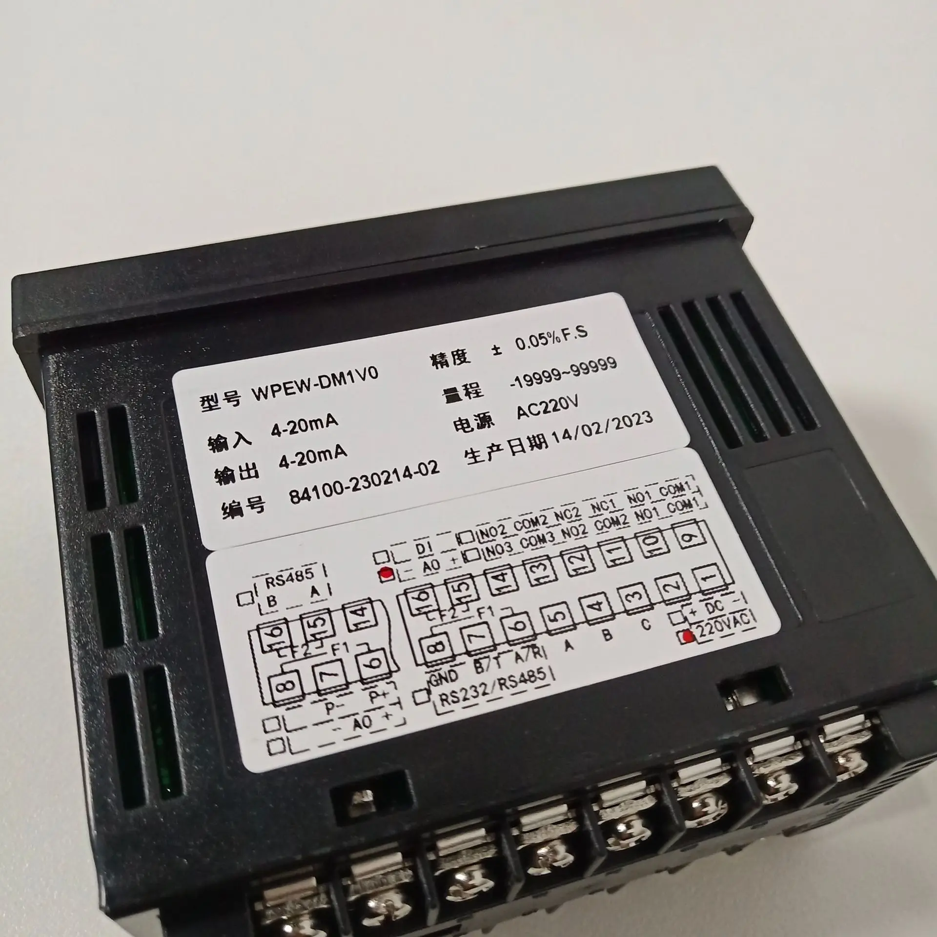 Display Table WPEW-DM1V0 4-20MA Input 4-20MA Output 5-bit LED Display