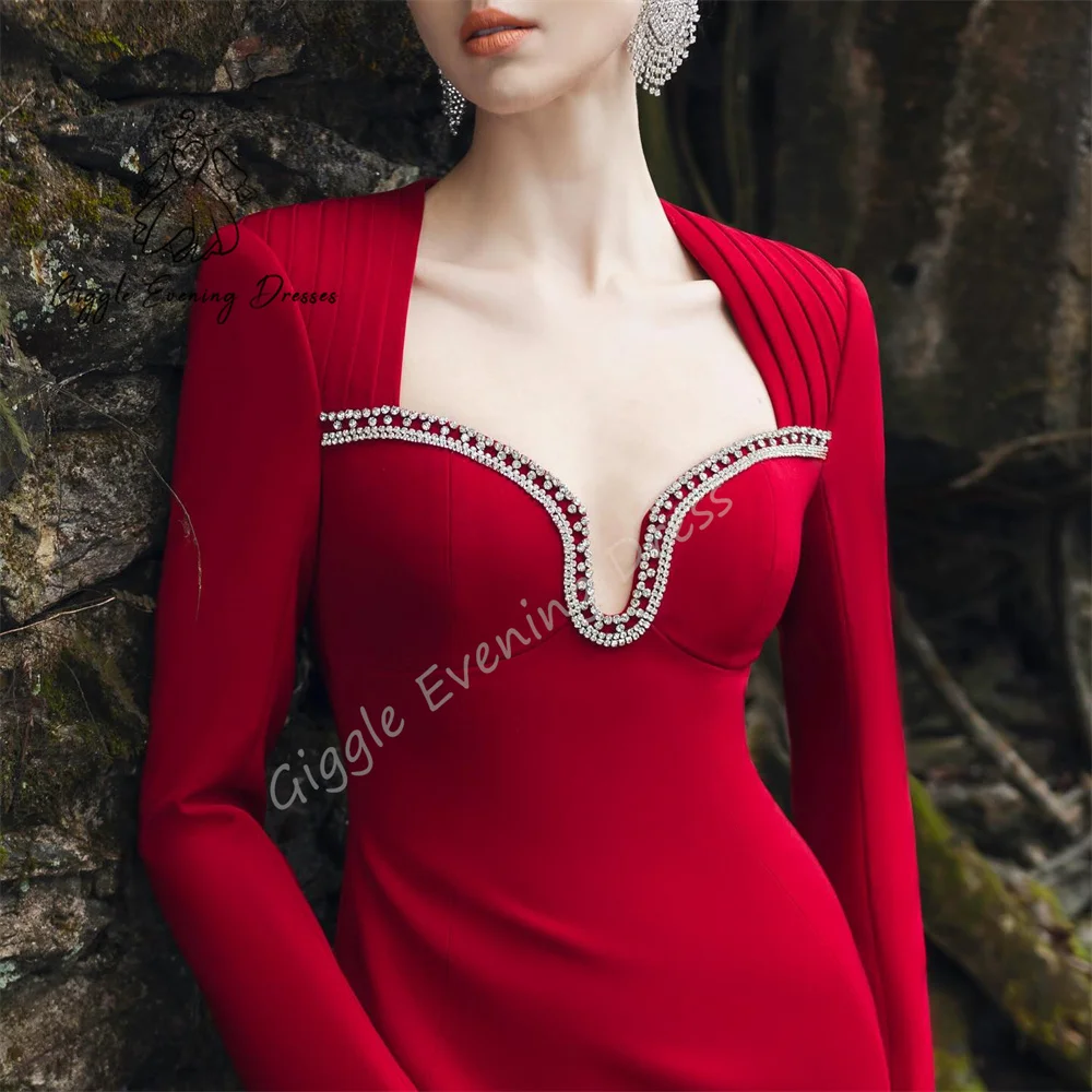 Customized Giggle Evening Dress Straight Sweetheart Neckline Beading Ruched elegant Formal Saudi evening dress for women 2024