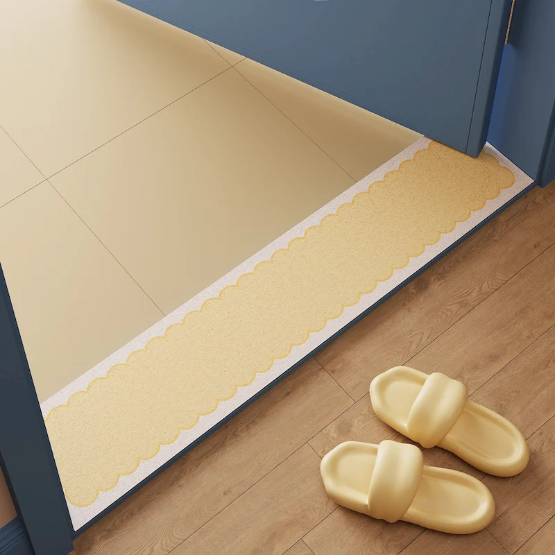 VIKAMA Scallop Side Length Strip Carpet Quick Drying Floor Mat Bedroom Living Room Entrance Threshold Mat Home Decoration