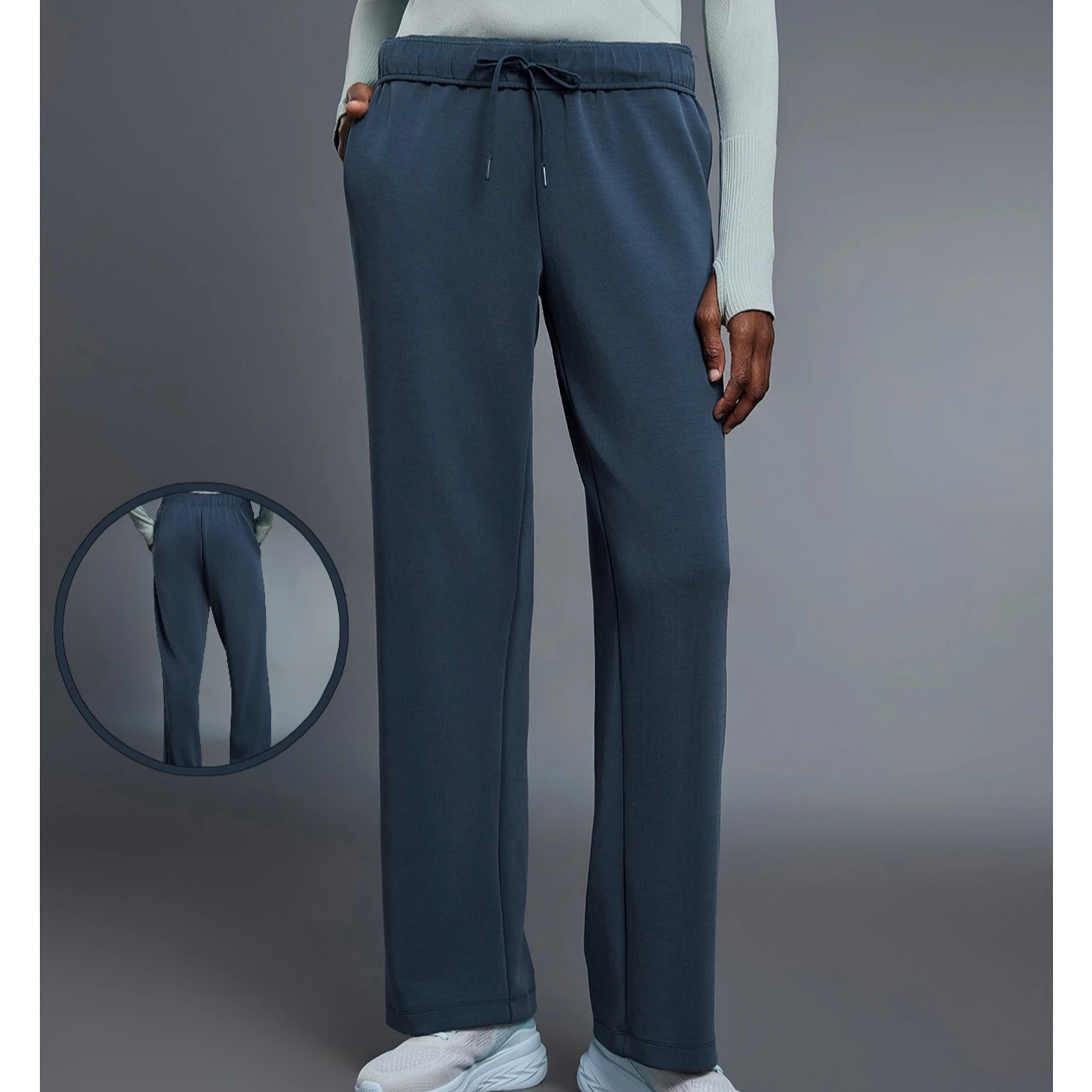 

Женские складные брюки с высокой талией, свободные удобные драпированные прямые брюки, повседневные брюки для бега на шнурке, спортивные брюки для бега