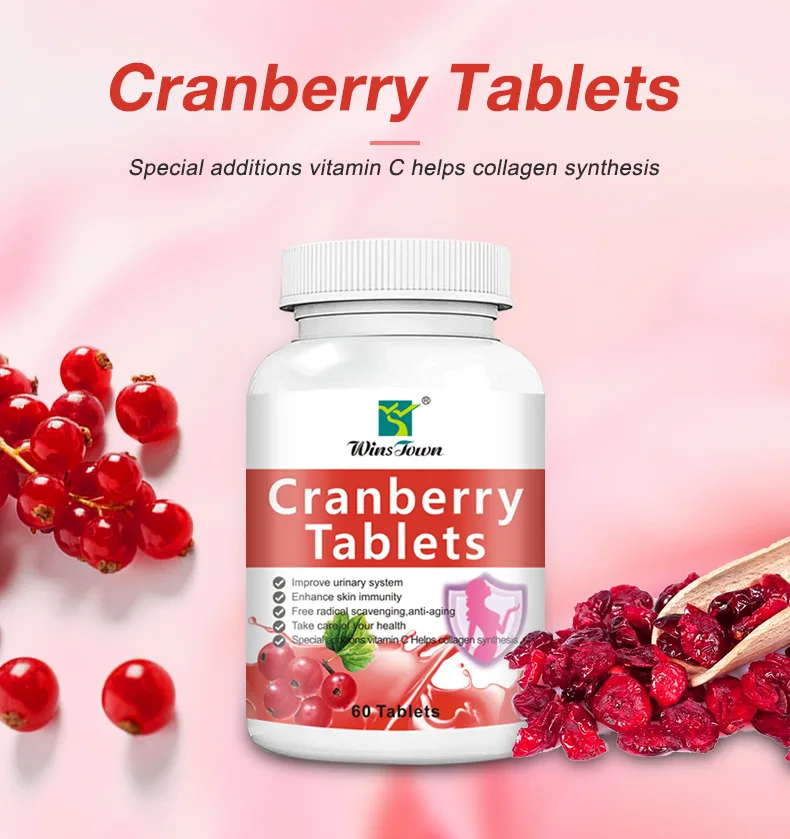 

2 Bottle Cranberry Tablets Improve Urinary System Enhance Skin Immunity Antioxidant Beauty Care Health Food